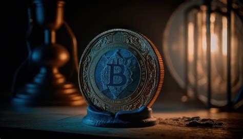 Premium AI Image | A coin with the letter b on it sits on a table in ...