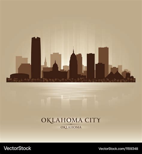 Oklahoma city skyline silhouette Royalty Free Vector Image