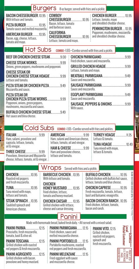 Pennington Pizza & Grill - Menu