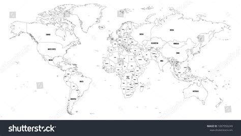 Outline Map Of The World Showing Countries