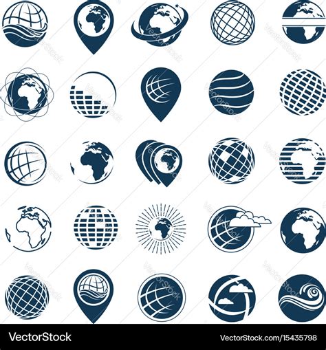 Earth logo set Royalty Free Vector Image - VectorStock