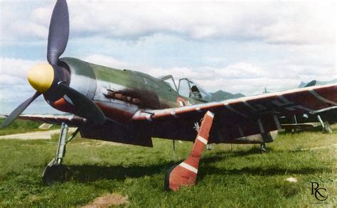 A German Focke-Wulf Fw 190 D-9 from JV 44 displaying a very rare and ...