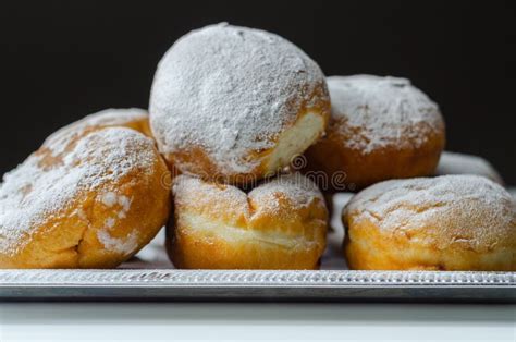 Berliner Pfannkuchen, a German Donut, Traditional Yeast Dough Deep ...