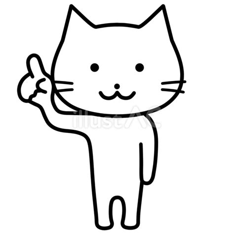 Free Vectors | Cat pointing finger (black line drawing)