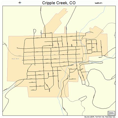 Cripple Creek Colorado Street Map 0818530