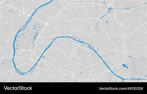 River map seine map paris city france Royalty Free Vector