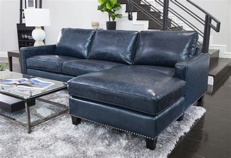 Samatha Leather Sectional | Blue leather couch, Blue leather sofa ...