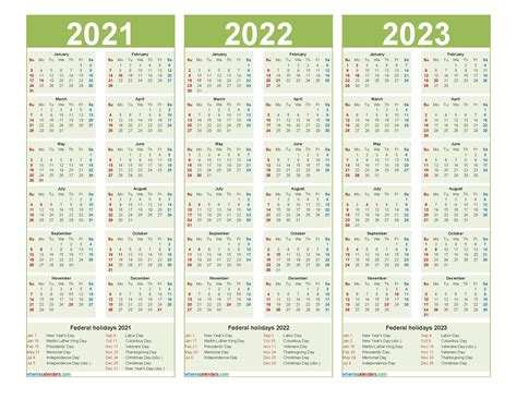 3 Year Calendar 2023 To 2021 - Calendar 2023