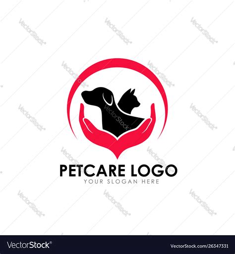 Pet care logo design template cat and dog Vector Image