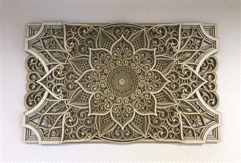 Mandala Rectangle Layered Wood Wall Art – Trancentral Shop