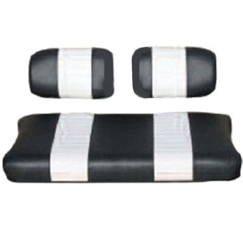 Club Car DS Black / White Seat Cover Set (Fits 1982-1999)