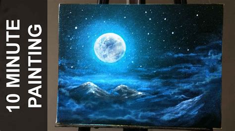 Painting Moonlit Clouds in a Starry Night Sky with Acry... | Doovi