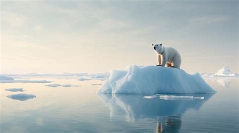 Premium AI Image | A polar bear on an iceberg