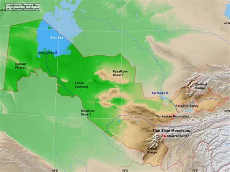 Uzbekistan Physical Map - A Learning Family