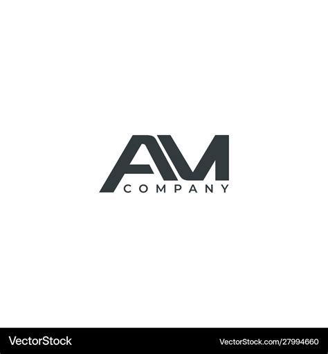 Letter am modern company logo design template Vector Image