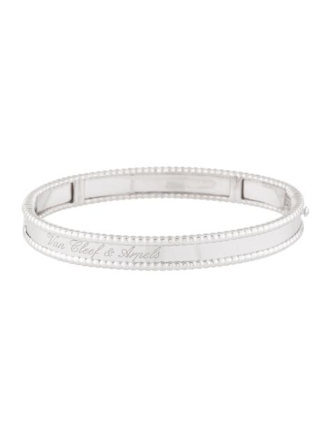 Van Cleef & Arpels Medium Perlée Signature Bracelet - 18K White Gold ...