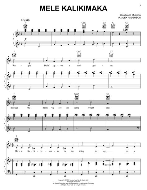 Download Alex Anderson Mele Kalikimaka sheet music notes that was ...