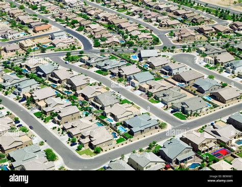 Aerial view of an American suburb Stock Photo, Royalty Free Image ...