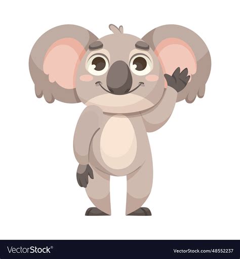 Cute koala character with large ears and nose Vector Image