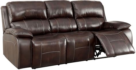 Ruth Brown Leather Reclining Sofa from Furniture of America | Coleman ...