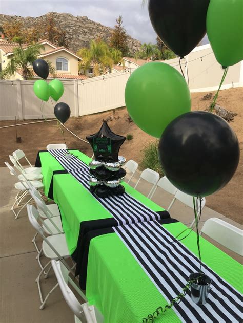 Boys 10th birthday party theme. Green & Black | Video games birthday ...