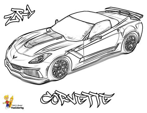 Sports Car Coloring Pages 02 Zr1 Corvette Car Coloring Pages Free At ...