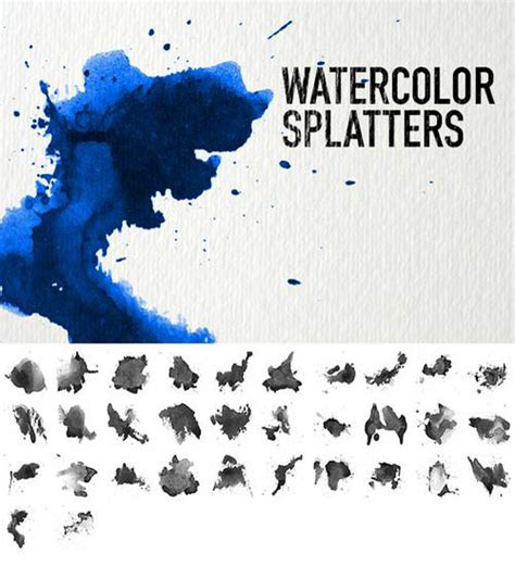 30 Sets of Watercolor Free Brushes for Photoshop - Designmodo