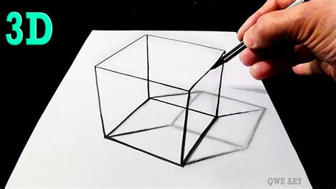 Optical illusion drawings : 3D Transparent Box drawing | 3D Box Drawing ...