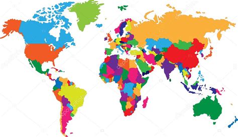 Vector World Map Colorful World Map With Countries Borders – NBKomputer