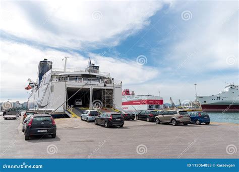 Boarding on Ferry in the Passenger Port of Piraeus. Editorial Stock ...