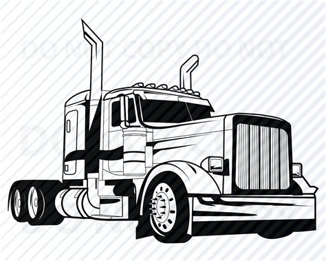 Semi Truck SVG Files for Cricut Vector Images Silhouette Mack | Etsy in ...