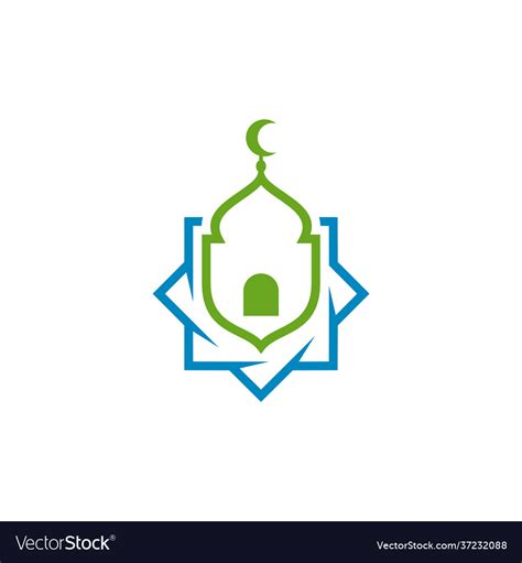 Mosque logo design creative islamic Royalty Free Vector