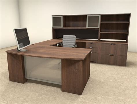 6pc U Shaped Modern Contemporary Executive Office Desk Set, #OF-CON-U39 ...