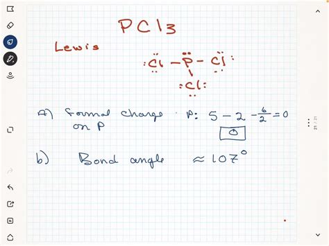 SOLVED: Draw the Lewis structure for PCl3: Based on your structure; use ...