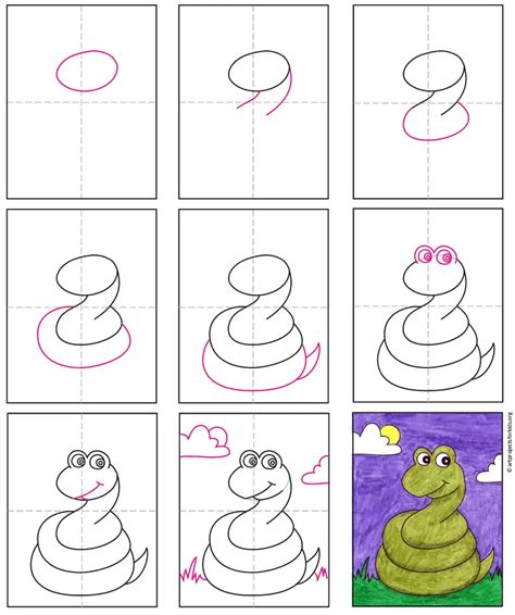 How To Draw A Snake Step By Step For Kids