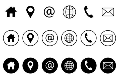 Contact us Web icon set for web and mobile. Communication set. Flat ...