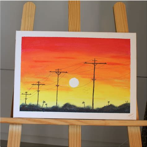 Calming Sunset Home Decorative Painting (10 x 14 Acrylic on Canvas ...