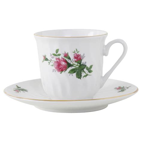 Vintage Rose Porcelain Tea Cup and Saucer - Set of 6 - Walmart.com ...