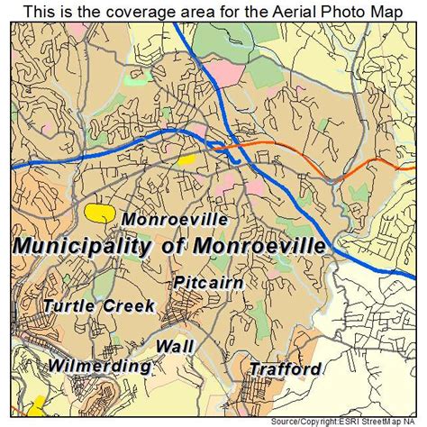 Aerial Photography Map of Municipality of Monroeville, PA Pennsylvania