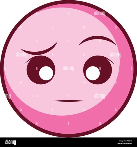 sarcastic face emoji over white background, vector illustration Stock ...