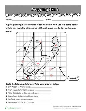 Third Grade Social Studies Worksheets: Map It! Scale Skills | Social ...