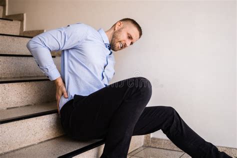 Fall and Fall Injury Accident at Workplace Stock Photo - Image of lower ...