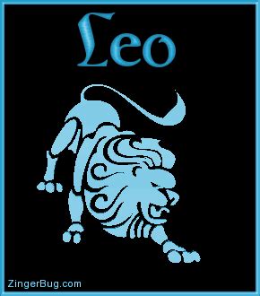 3d Leo Blue Astrological Sign Glitter Graphic, Greeting, Comment, Meme ...