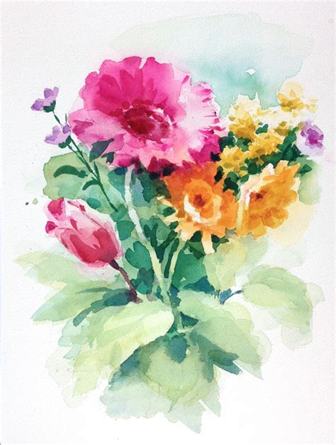 Watercolor Paintings Of Flowers For Beginners