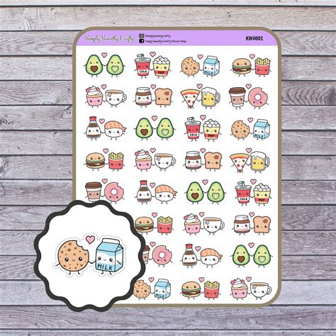 KAWAII FOOD COUPLES Planner Stickers - Etsy