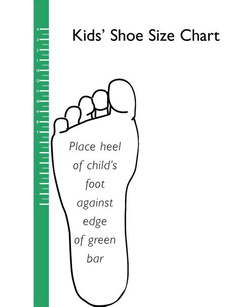 Shoe Size Chart For Measurements