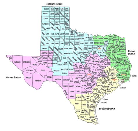 Texas Federal Judicial Districts Map