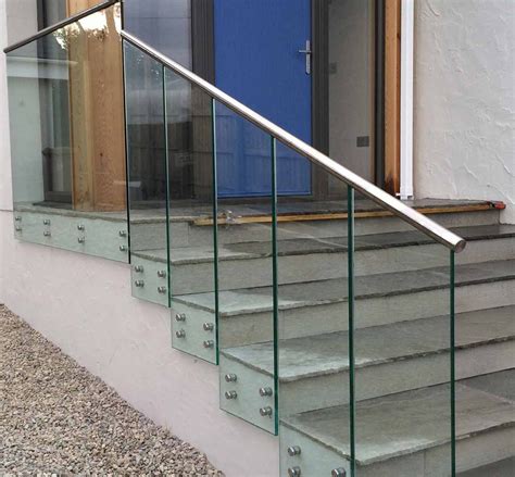 Outdoor Stainless Steel 316 Staircase Glass Railing with Handrail ...