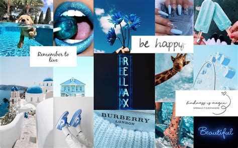 Desktop Wallpaper / Blue Aesthetic / Collage - Etsy