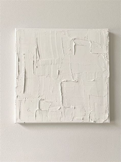 White Textured Canvas Wall Art, Abstract White Wall Decor, Modern and ...